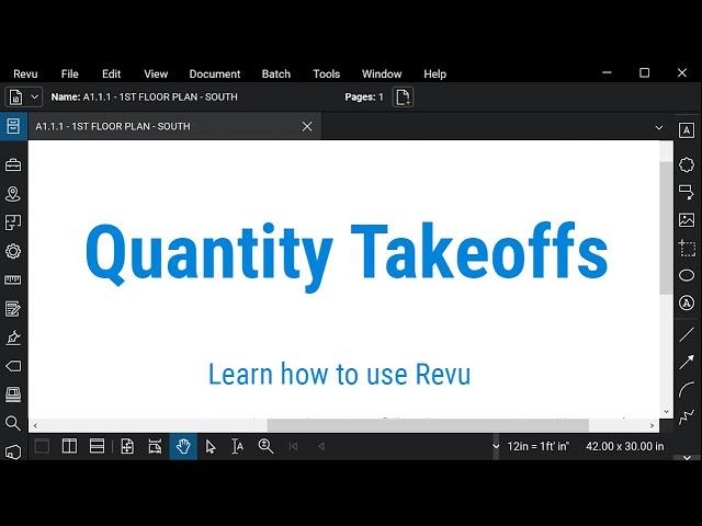 Bluebeam Revu: Quantity Takeoffs in Revu