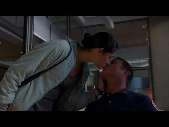 Stella Kisses Severide As She Leaves Work For the Day on Chicago Fire 13x07 (Nov. 13, 2024)