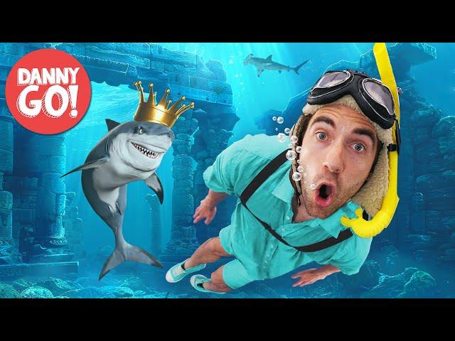 Sharks in the Water 2: Rise of the Shark King!  Floor is Lava Game | Danny Go! Songs for Kids