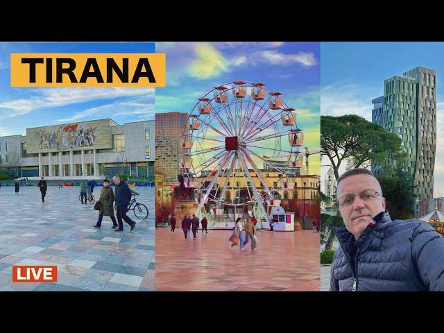 TIRANA ALBANIA  WALKING TOUR ‍CHAT LIVE STREAMING  [23/03/2024]