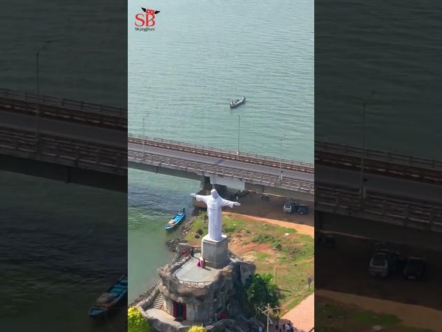 Mount of Mercy Jesus Statue Drone View#fs #shorts #drone #yanam #puducherry #dronevideo