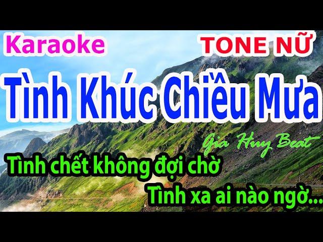 Karaoke - Tình Khúc Chiều Mưa - Tone Nữ - Nhạc Sống - gia huy beat