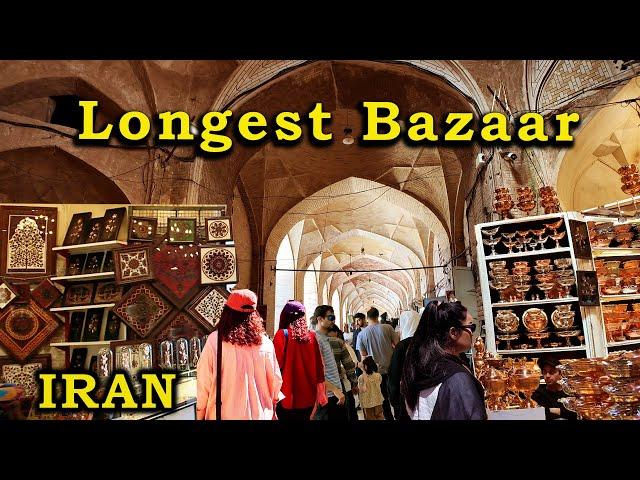 Walking through the Longest of the Grand Bazaar in IRAN | Kerman Ganjali khan Market(600 years old)