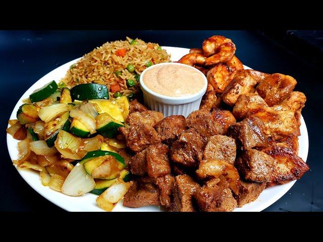 How to make Steak, Shrimp and Chicken HIBACHI at Home | Easy and Tasty HIBACHI at Home