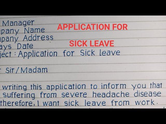 How to write leave application for office//Sick leave application from work.