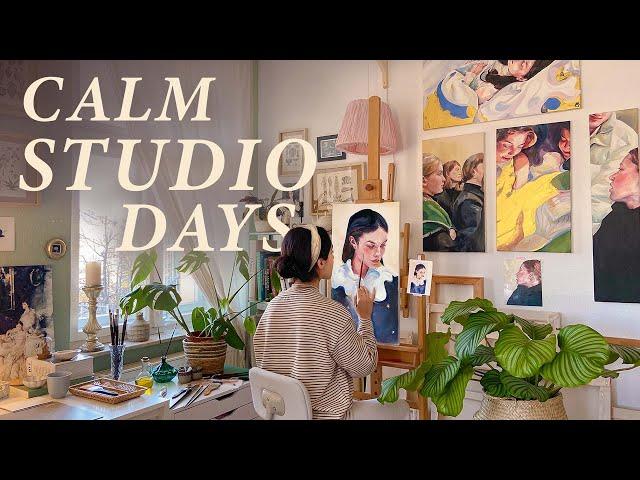 Keys to Happiness & High Performance ️ Painting with Oil Colour and Gouache +Cleaning day; Art Vlog