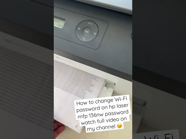 How to change Wi-Fi password on hp laser mfp 136nw password