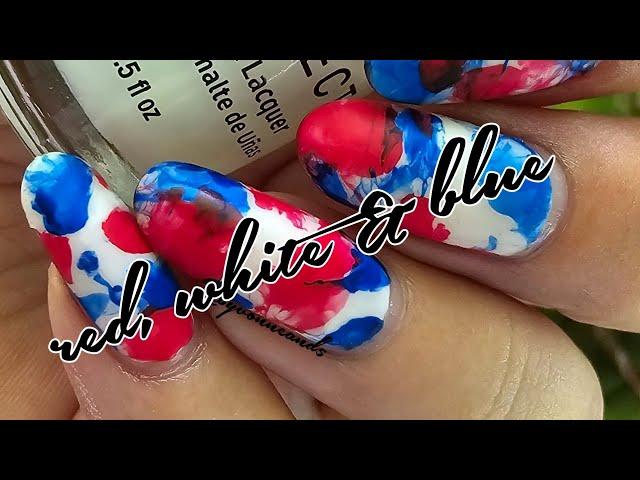 Quick 4th Of July Squishy Smooshy Nail Design 2024 | Easy- for beginners