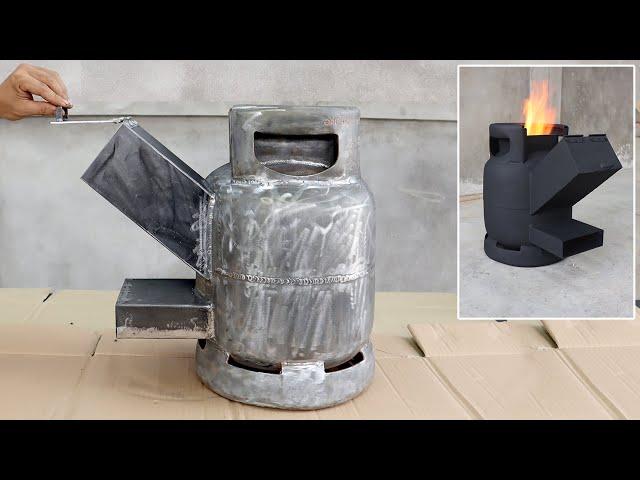 Creative ideas / How to make a wood stove from an old gas tank