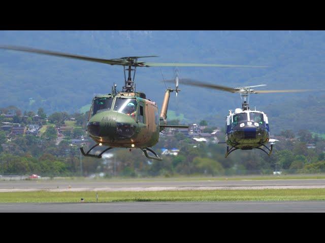 Two UH-1 Huey Helicopters in Action - Legendary Sound