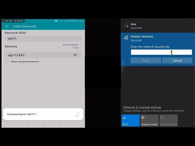 Add hidden wi-fi network manually in your laptop and smartphone