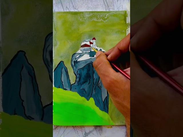 Kaisi lagi painting / watercolour painting / easy watercolour painting / comment kr k bato #shorts