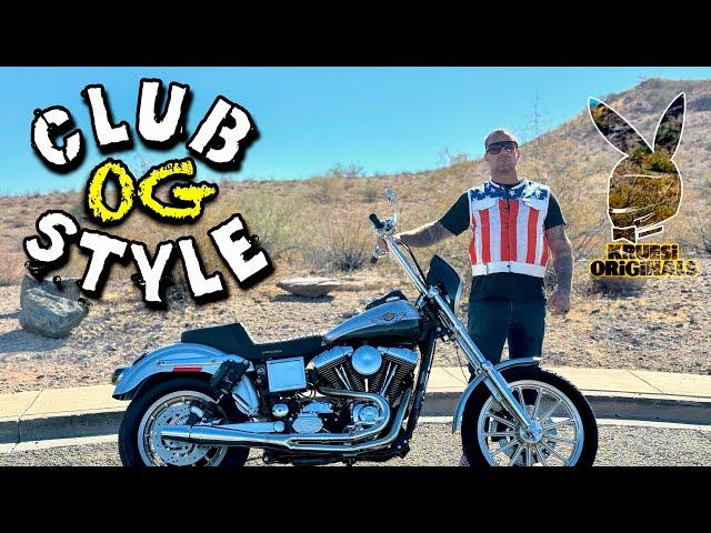 Custom built 100th anniversary Harley Davidson Dyna og clubstyle. walk around kruesi originals