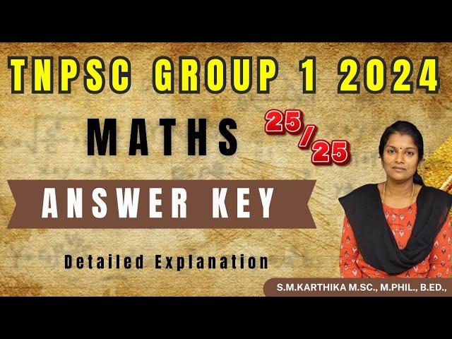 Tnpsc Group 1 Prelims 2024 | Maths Answer key |