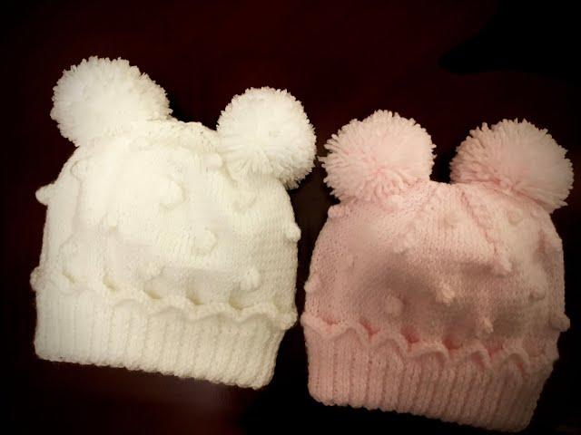 ÇİFT PONPONLU CUPCAKE BEBEK BERESİ Yapımı - 2/1 - Birinci bölüm - Knitting Cupcake Baby Hat