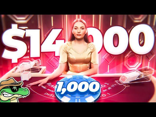 ITS A $14,000 WEEK NOW.. - Daily Blackjack #108