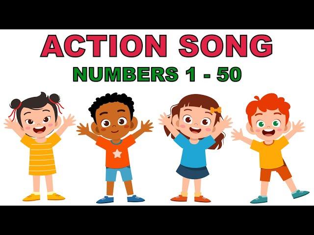 Numbers Song 1 to 50  🟥  Learn 1-50 Number Counting  🟩  Nursery Rhymes for Kids  🟨  Action Song