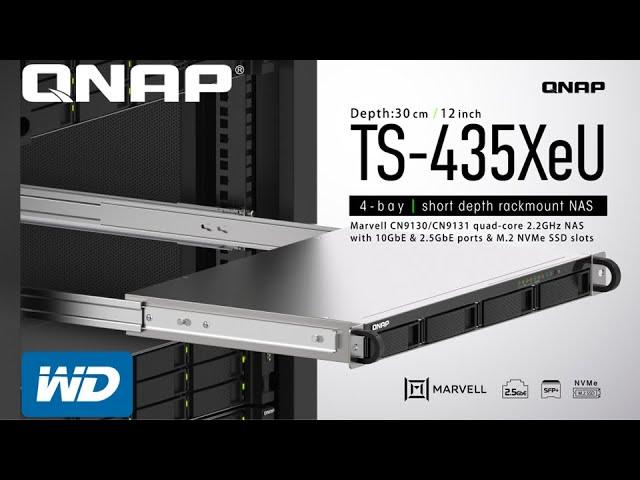 QNAP TS-435XeU NAS - 4-Bay Dual 10GbE Rackmount NAS with WD Drives