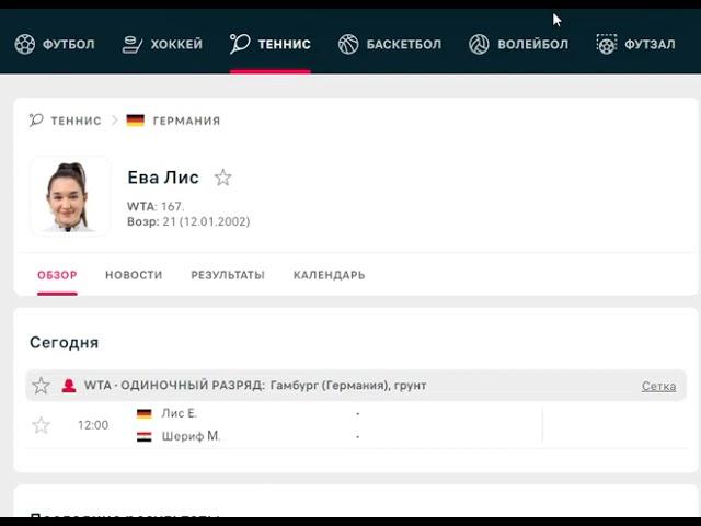 Большие коэффициенты на теннис