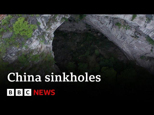 Chinese sinkholes unearth 'new wonders' | BBC News