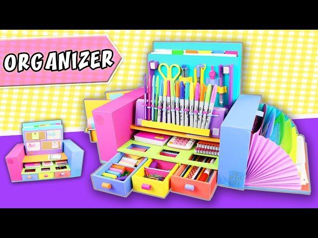 DESKTOP ORGANIZER from Cardboard - Back to school | aPasos Crafts DIY