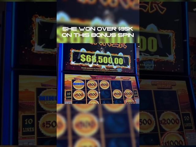 She won over $95,000 on this BONUS SPIN on this Dragon Link Slot Machine #shorts #slots #jackpot