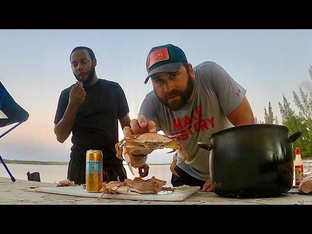 Quick Crab Boil on the Beach! Eleuthera, Bahamas