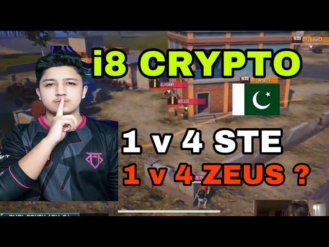 i8 crypto 1 v 4 STE and 1 v 4 Zeus missed in pmpl  best player in world casters shocked #pubgmobile