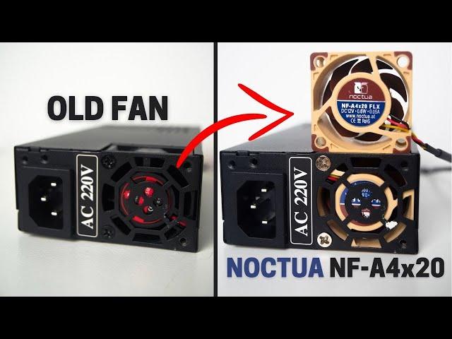 How to Replace 1U Flex Power Supply Fan to 40mm Noctua Fan || PC Mod