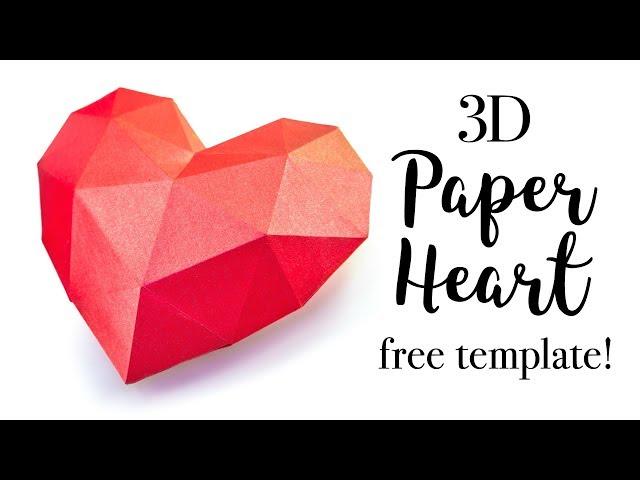 3D Paper Heart Tutorial - Valentine's Day DIY - Paper Kawaii