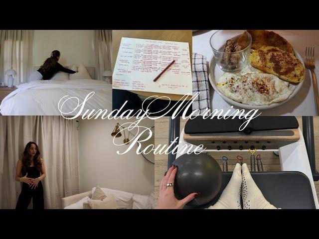 2025 Healthy Sunday Morning Vlog (cleaning, french toast recipe, stretching/meditation & pilates)