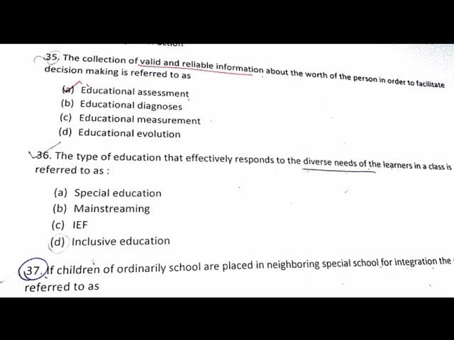 PPSC Special Education paper | solved MCQs | Past paper of special Education for H.I.C