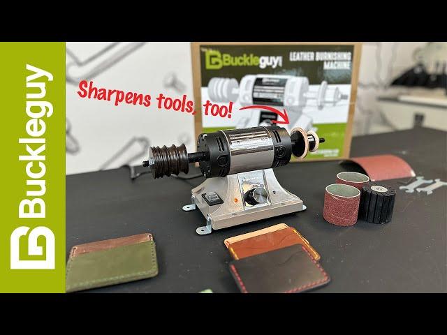 This 3-in-1 burnishing machine sands & burnishes leather, plus sharpens tools!