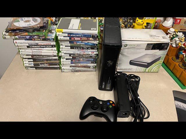 Microsoft Xbox 360 S Slim Console  4GB, 38 Games & HD DVD Player - TESTED from eBay