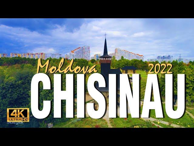 Aerial drone view of Chisinau, Moldova