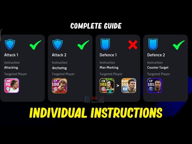 'Individual Instructions' Complete Guide | PES DOCTOR | eFootball 2024 Mobile
