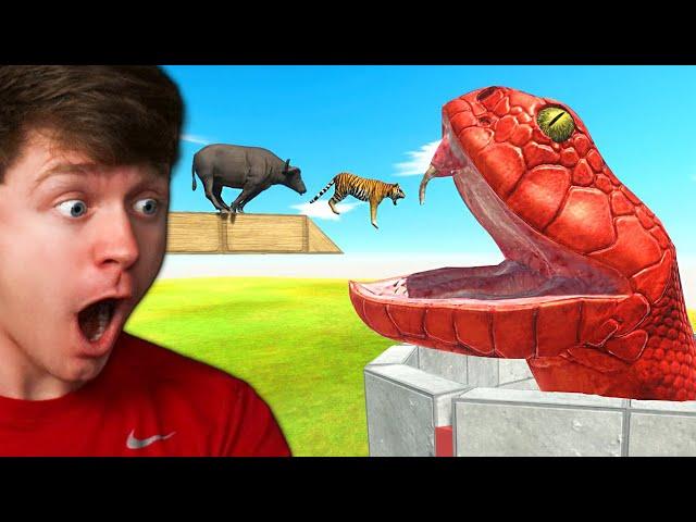 JUMP Over the GIANT SNAKE HOLE! (Animal Revolt Battle Simulator)