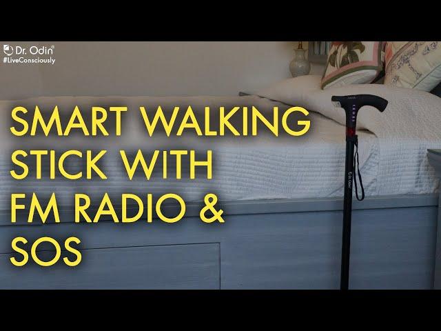 Smart Walking Stick with FM Radio, Torch Light & SOS Alert