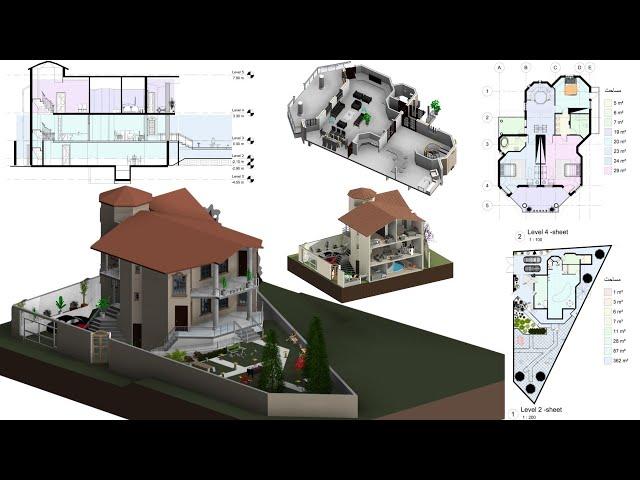  مدلسازی 0 تا 100 پروژه ویلایی در رویت