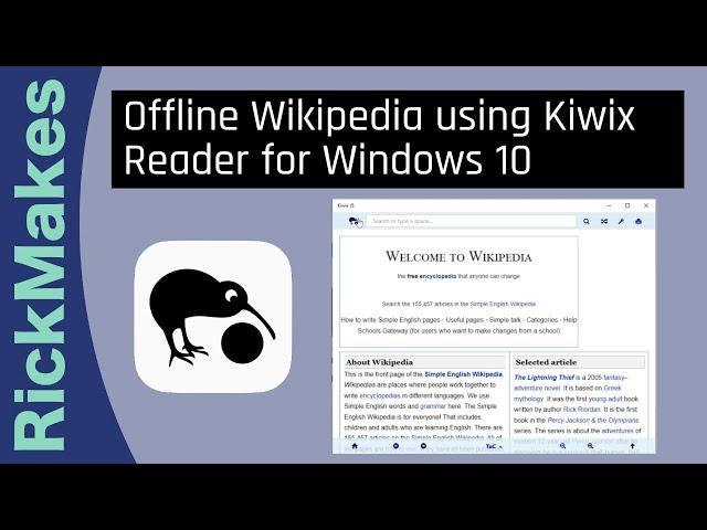 Offline Wikipedia using Kiwix Reader for Windows 10