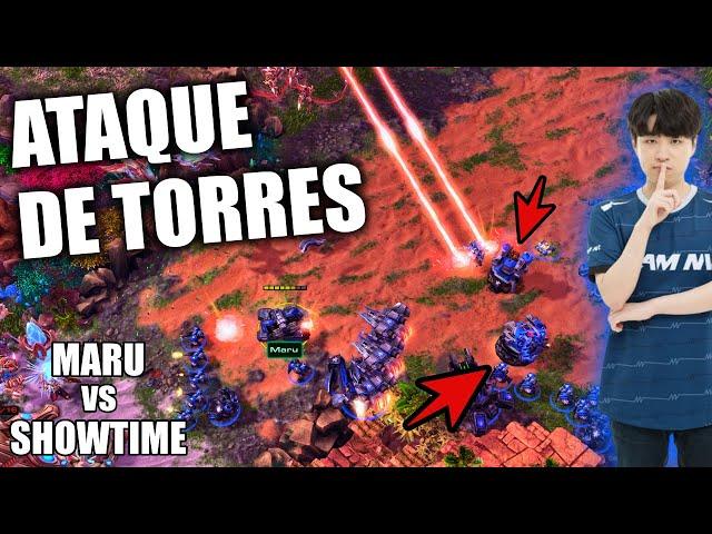 MARU ATACA CON TORRETAS! - SUPER BUILD TERRAN vs PROTOSS! Maru vs Showtime Gamers 8 Starcraft 2