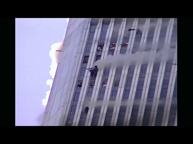 People waving from Wtc. 11 settembre 2001.Torri Gemelle.Twin Towers.World Trade Center, 11 september