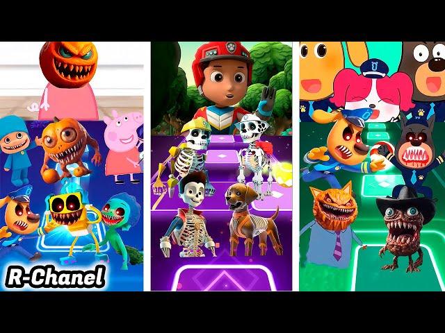 Paw Patrol Ryder Marshmallow  Inside Out Disgust  Annoying Orange - Tiles Hop Coffin Dance