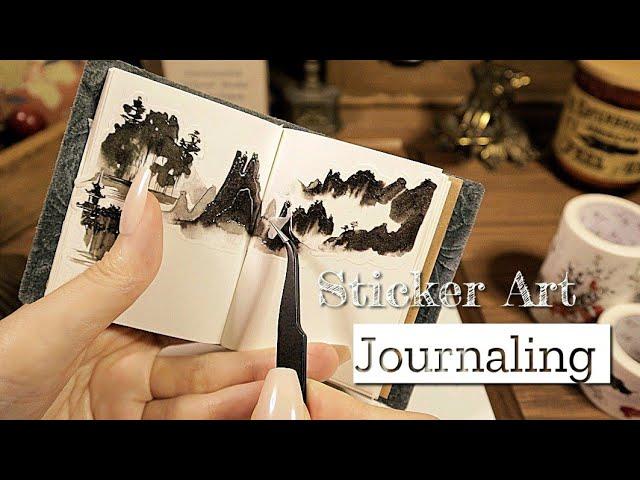 ASMR Sticker Art Journaling  스티커 아트 다꾸 Scrapbooking | Mini Journal Ideas | hwaufranc