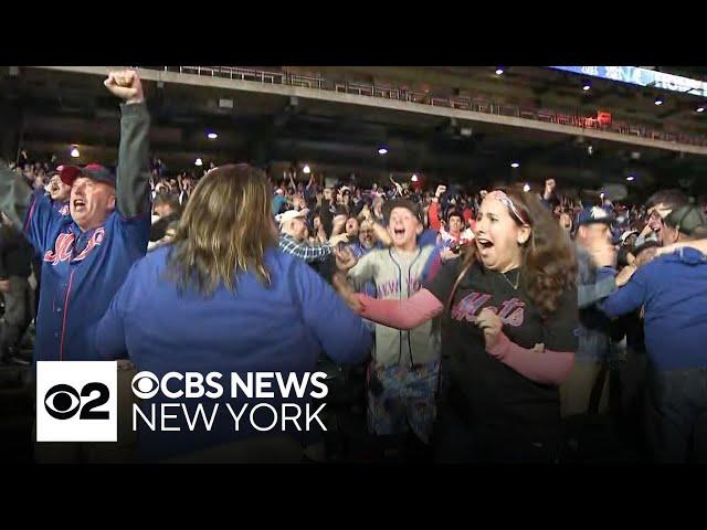 Mets fans celebrate Wild Card Series win at Citi Field watch party