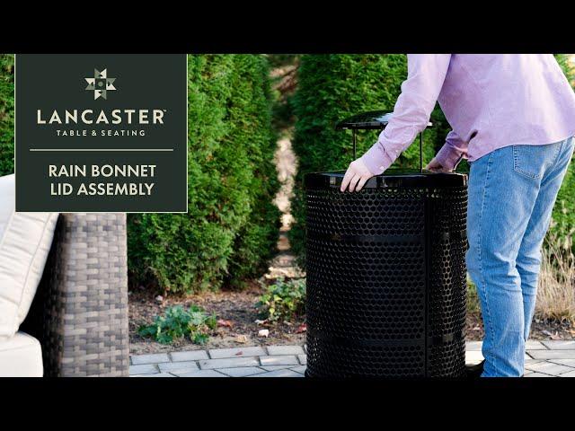 LT&S Outdoor Steel Trash Cans: Rain Bonnet Assembly