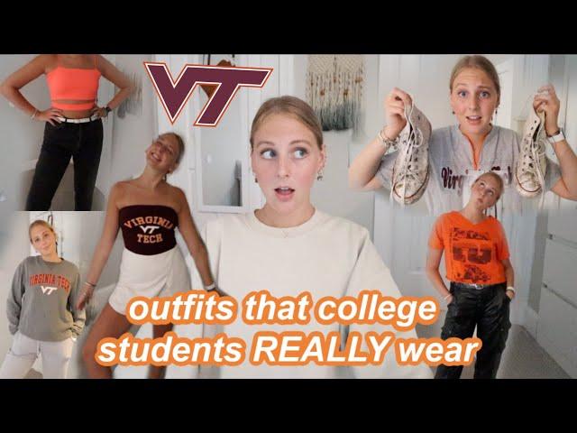 what college students ACTUALLY wear in college! (game days, parties, classes & what NOT to bring)