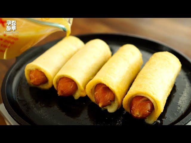 Super Easy French Toast Hot Dog!! Make French Toast Like This! Perfect Breakfast!
