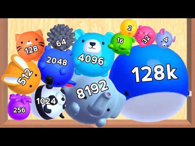JELLY MERGE 3D - ASMR Gameplay (Animal Evolution, Level Up Jelly Balls 2048)