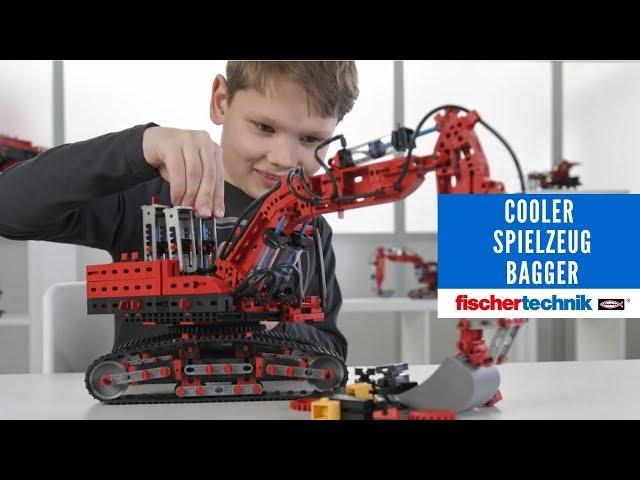 Cooler Spielzeug Bagger mit Hydraulik Funktion von fischertechnik I Pistenraupe I Presse